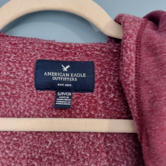 American Eagle Sweatshirt, Zip up, dark red, Women's small - Picture 2 of 5